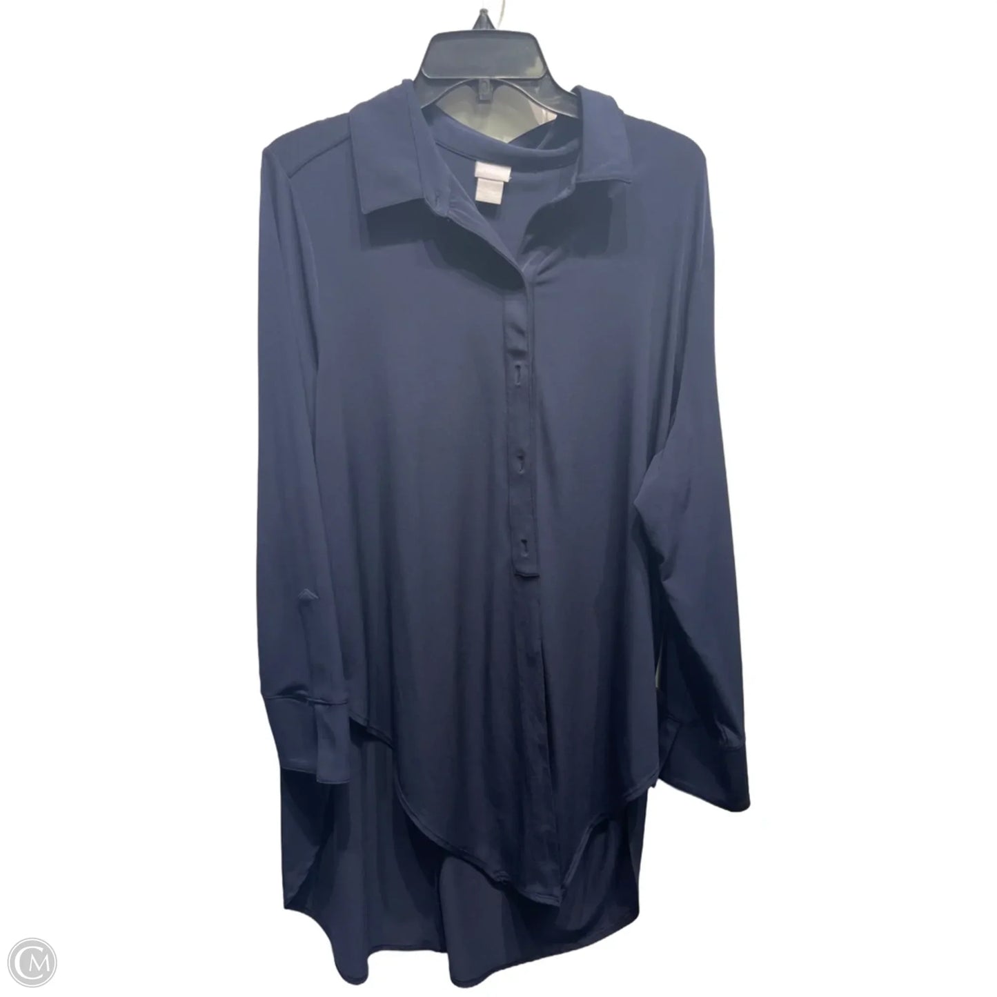 Tunic Long Sleeve By Chicos In Navy, Size: Xl