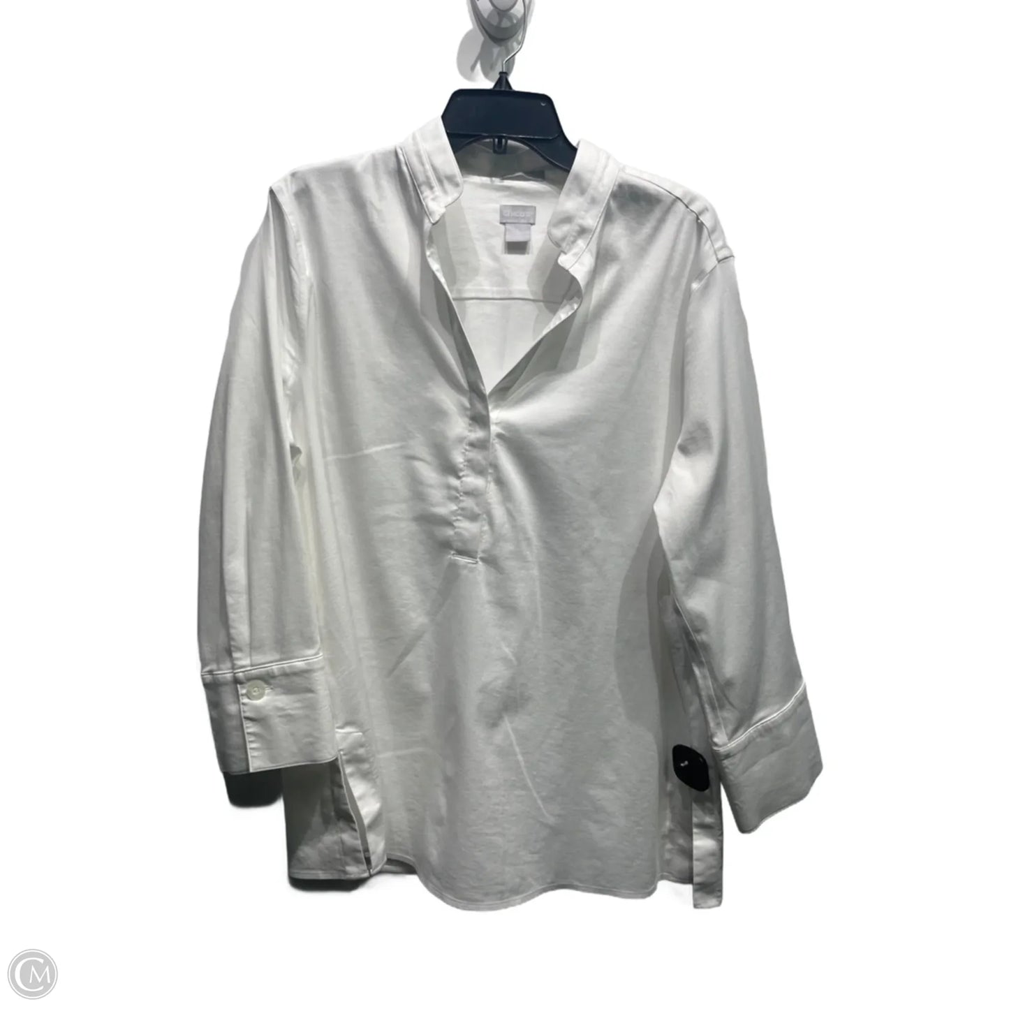 Top Long Sleeve By Chicos In White, Size: Xl
