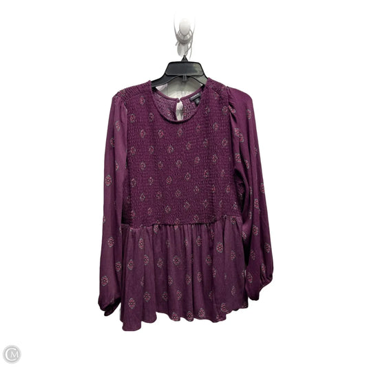 Top Long Sleeve By Torrid In Purple, Size: 2x