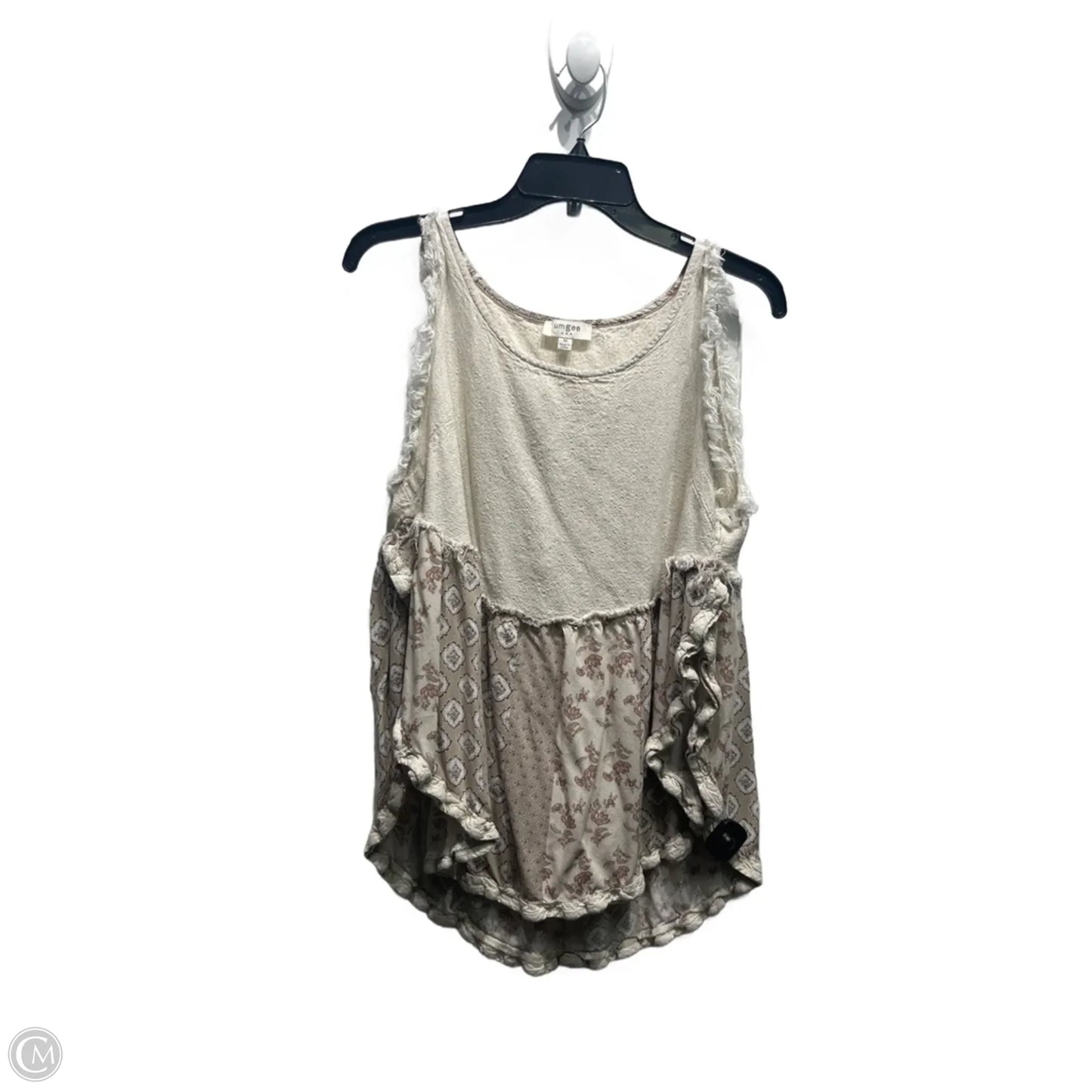 Top Sleeveless By Umgee In Cream & Tan, Size: M