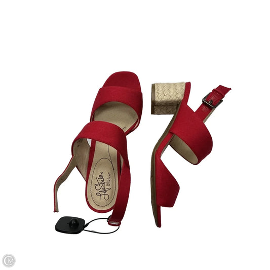 Sandals Heels Block By Life Stride In Red, Size: 9