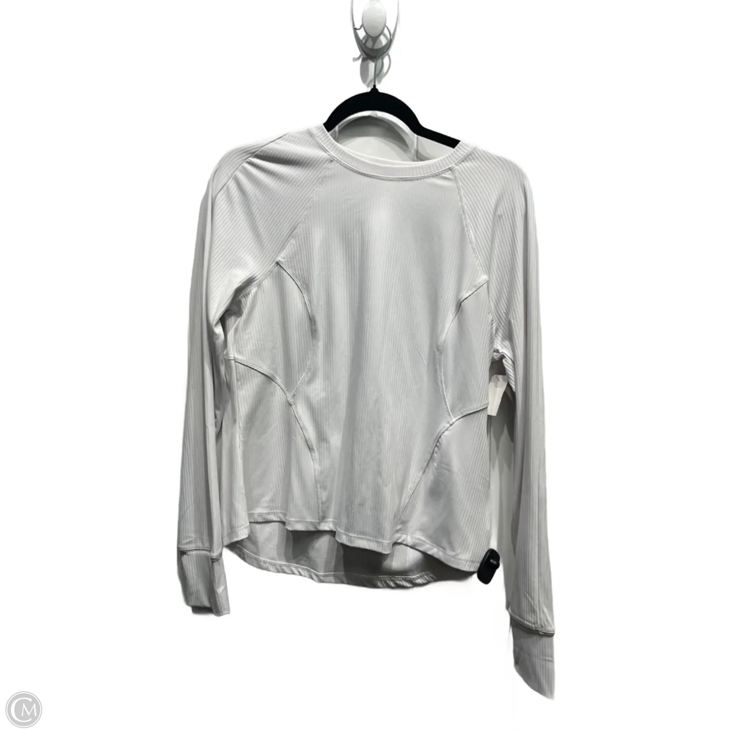 Athletic Top Long Sleeve Collar By Spyder In White, Size: L