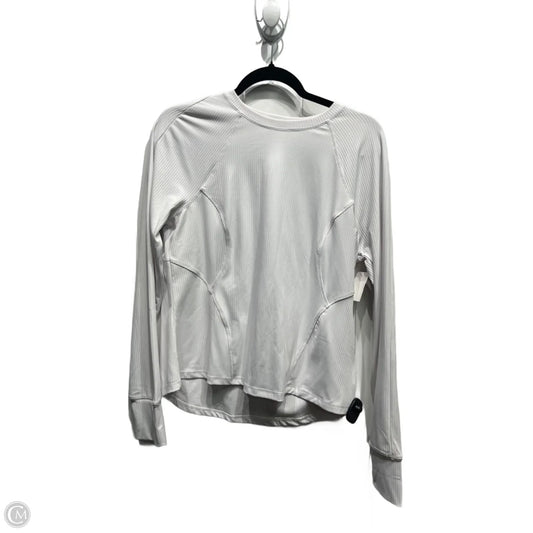 Athletic Top Long Sleeve Collar By Spyder In White, Size: L