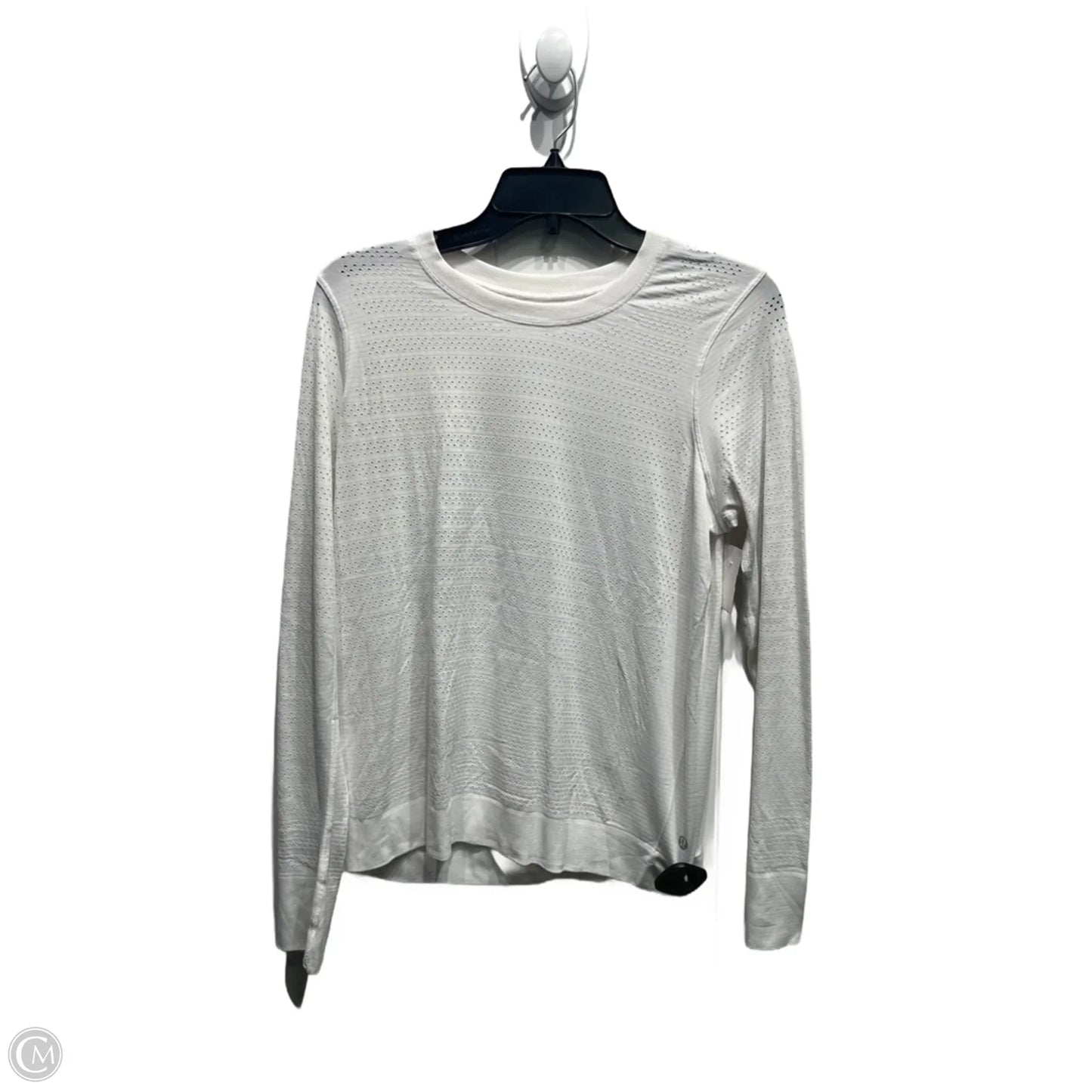 Athletic Top Long Sleeve Collar By Lululemon In White, Size: S