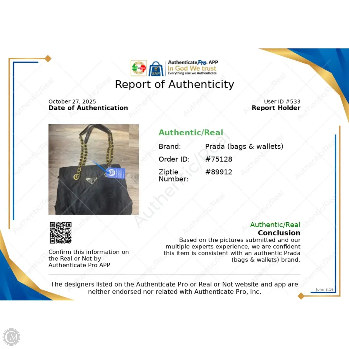 Handbag Luxury Designer By Prada, Size: Medium