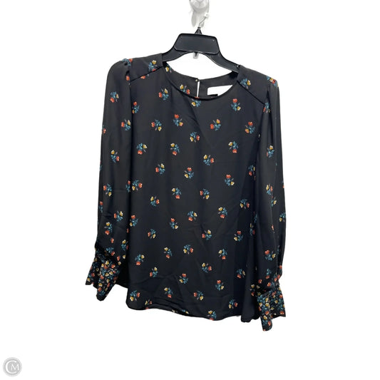 Top Long Sleeve By Loft In Black & Blue, Size: L
