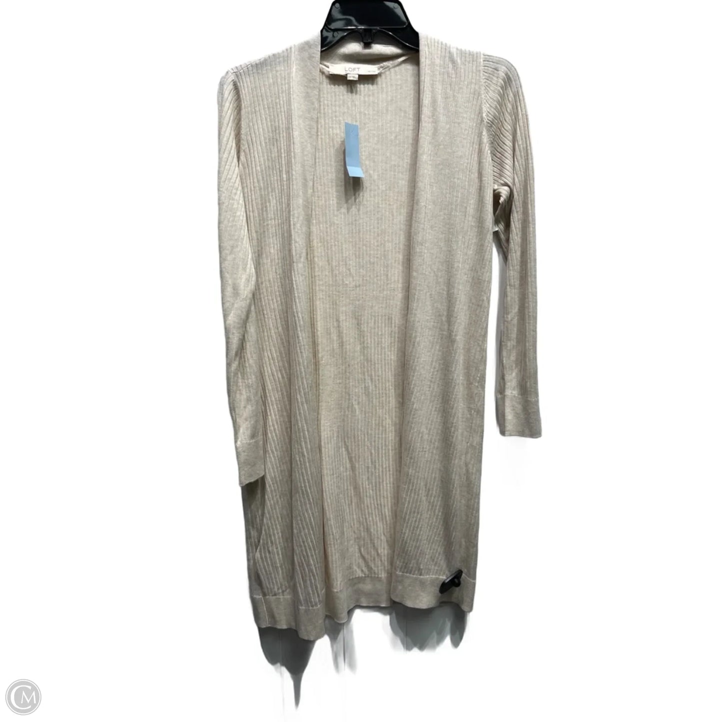 Sweater Cardigan By Loft In Cream, Size: M
