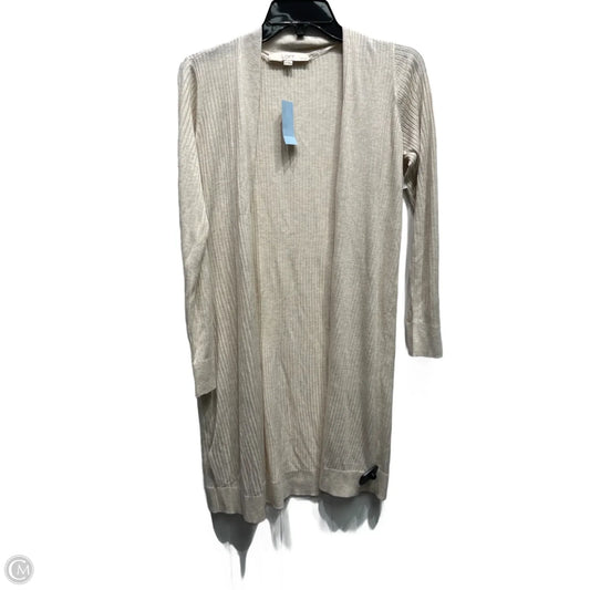 Sweater Cardigan By Loft In Cream, Size: M