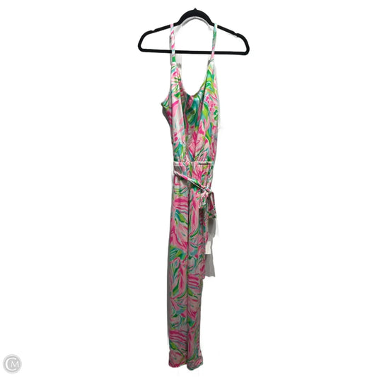 Jumpsuit Designer By Lilly Pulitzer In Green & Pink, Size: L