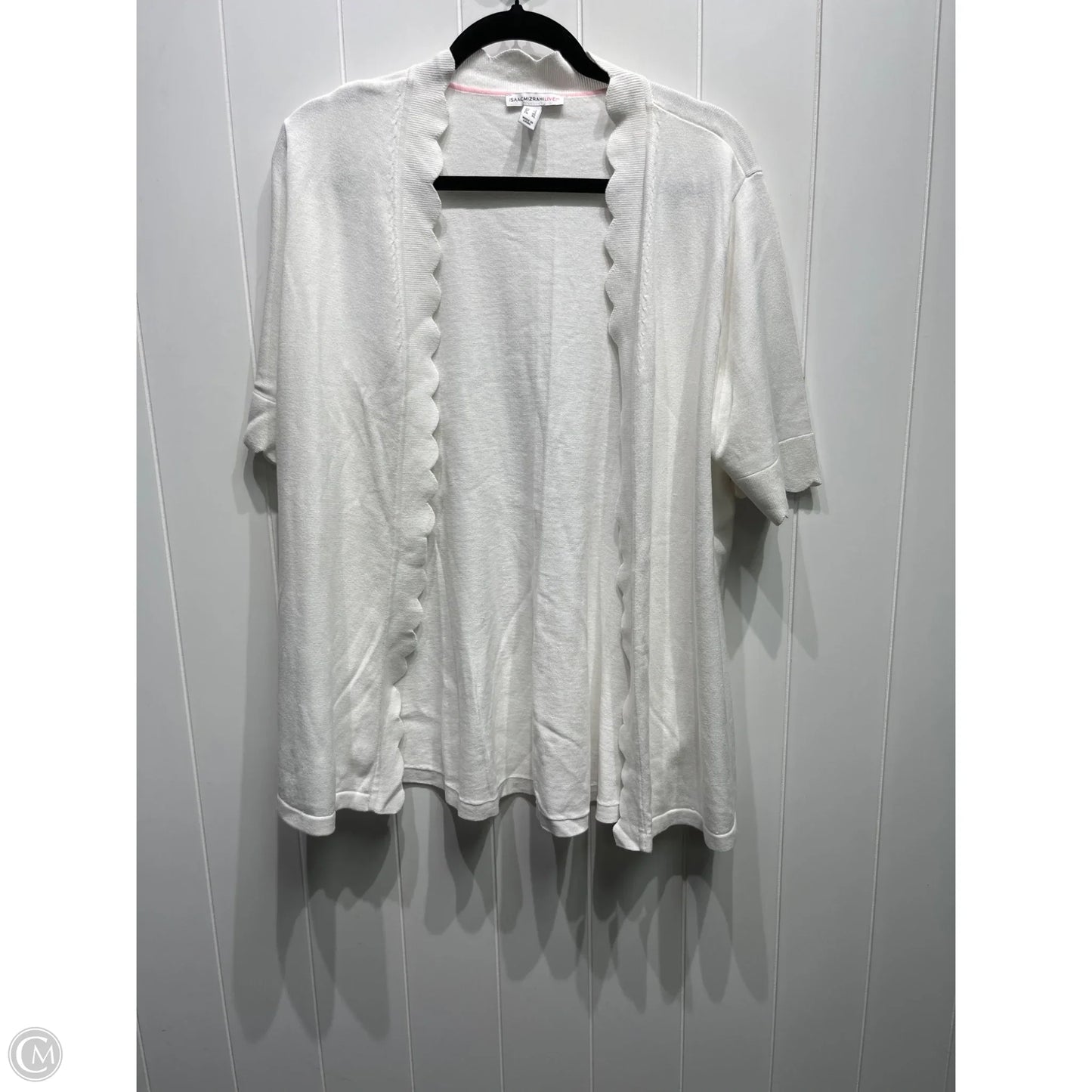 Sweater Cardigan By Isaac Mizrahi Live Qvc In White, Size: L