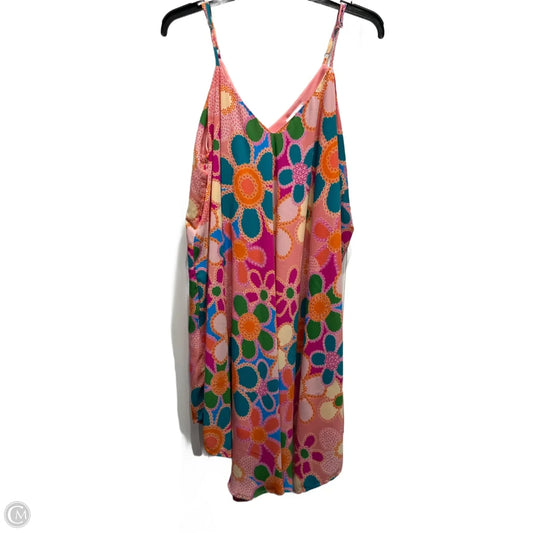 Dress Casual Short By Emily Wonder In Orange & Pink, Size: 1x