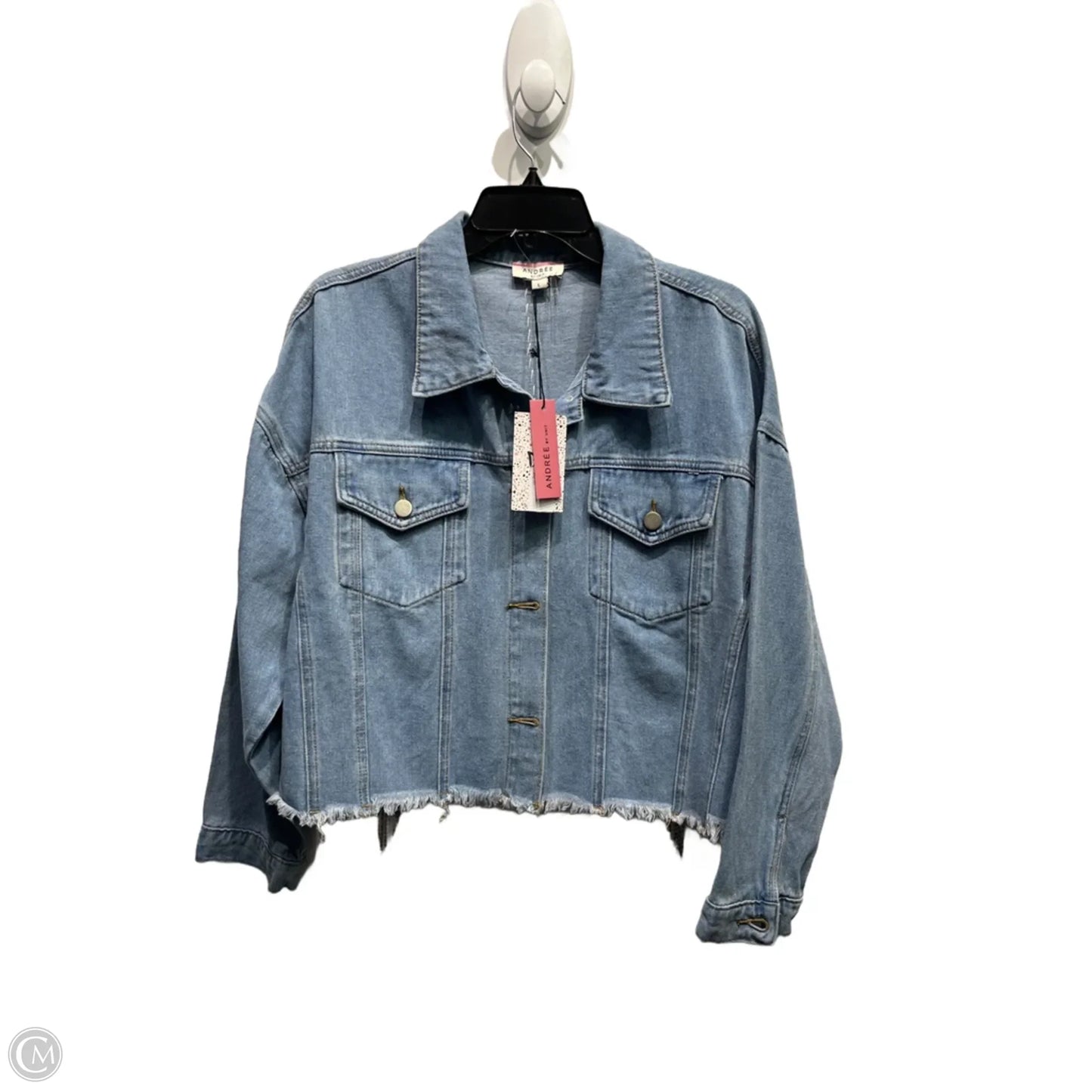 Jacket Denim By Andree By Unit In Blue Denim, Size: L