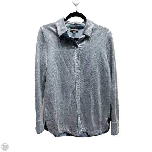 Blouse Long Sleeve By Worthington In Grey, Size: Xs