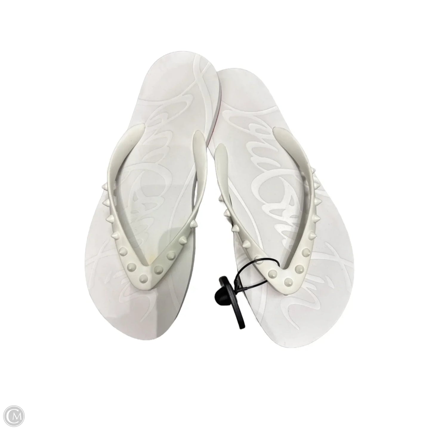 Sandals Luxury Designer By Christian Louboutin In White, Size: 11