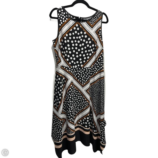 Dress Designer By Karl Lagerfeld In Black & Orange, Size: 12