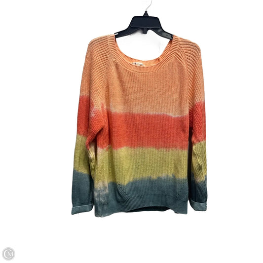 Sweater By Seven 7 In Blue & Green, Size: M