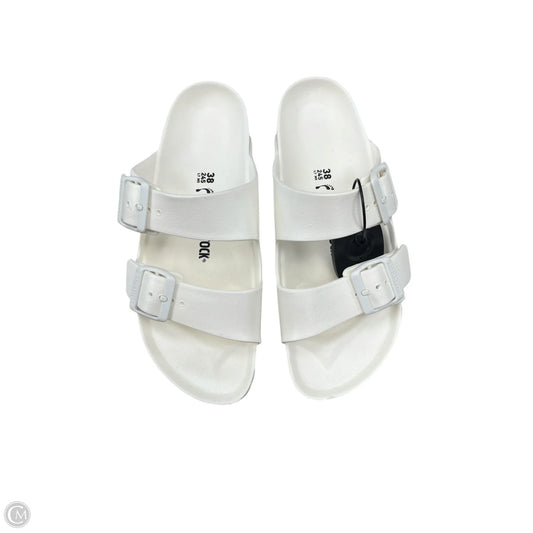 Sandals Flats By Birkenstock In White, Size: 8