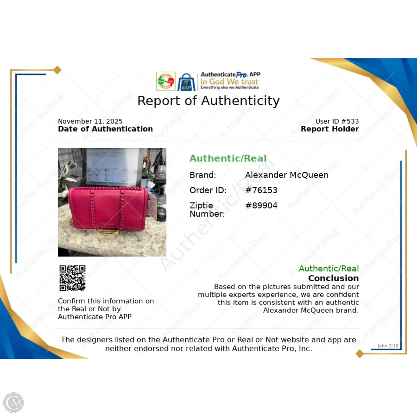 Handbag Luxury Designer By Alexander Mcqueen, Size: Medium