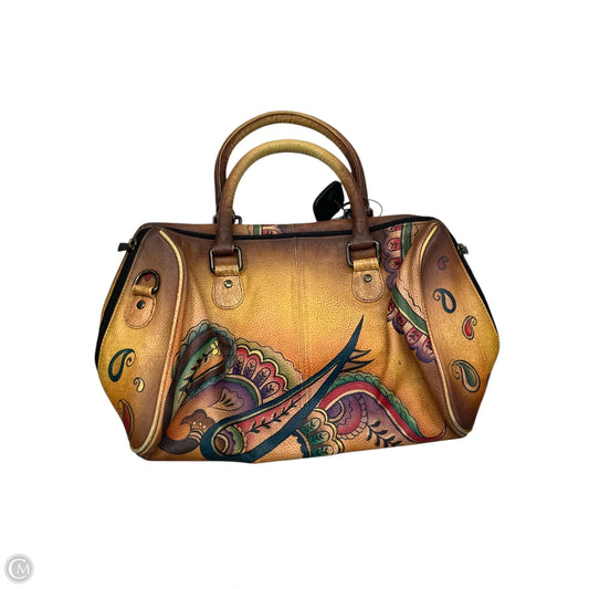 Handbag Leather By Anuschka, Size: Medium