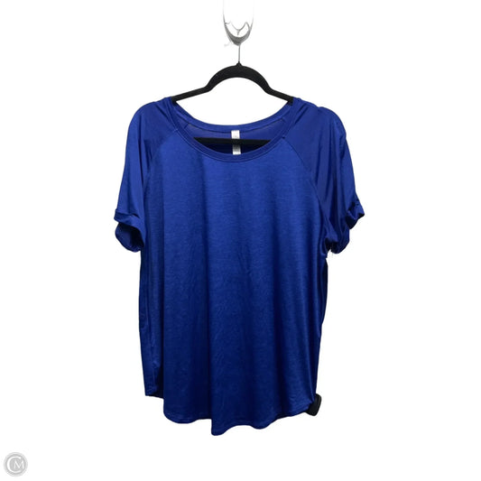Athletic Top Short Sleeve By Lululemon In Blue, Size: 12
