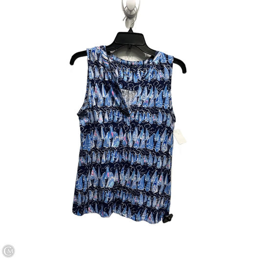 Top Sleeveless Designer By Lilly Pulitzer In Blue & White, Size: M