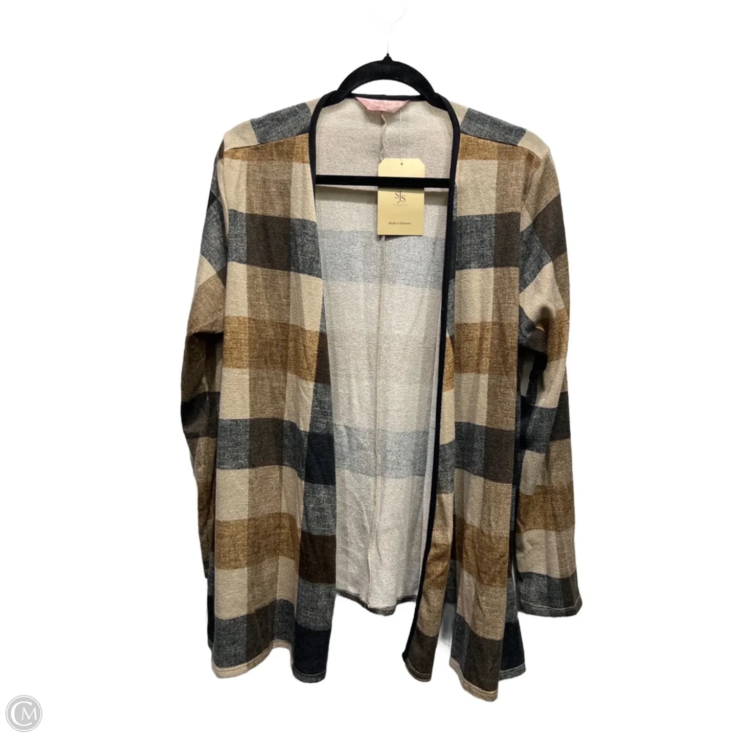 Cardigan By Sjs In Black & Tan, Size: 2x