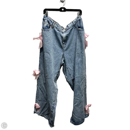 Jeans Wide Leg By Shein In Blue Denim, Size: 2x