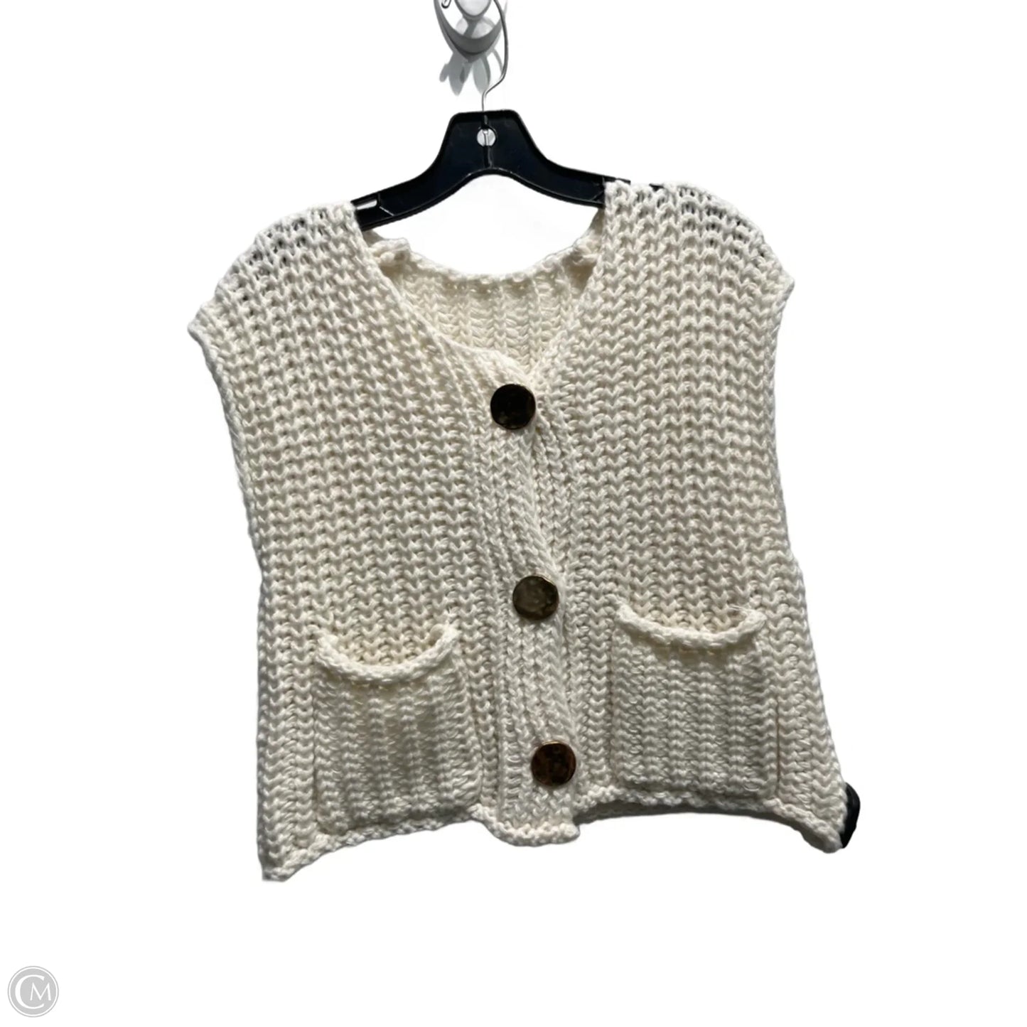 Sweater Short Sleeve By Amazon Essentials In Ivory, Size: L