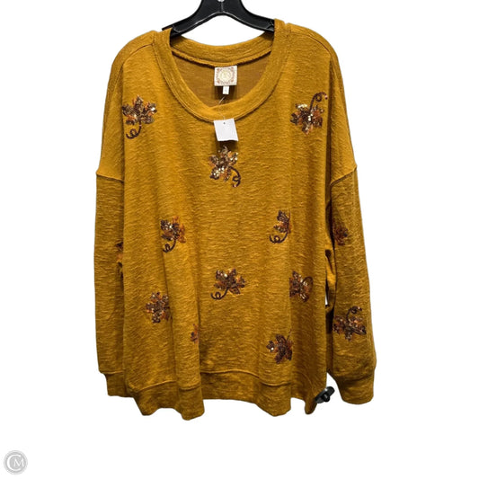 Top Long Sleeve By js In Tan, Size: 2x