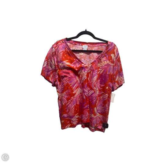 Top Short Sleeve Basic By Sigrid Olsen In Pink & Red, Size: Xl