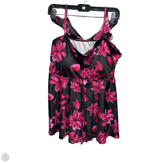 Swimsuit 2pc By Amazon Essentials In Black & Pink, Size: 3x