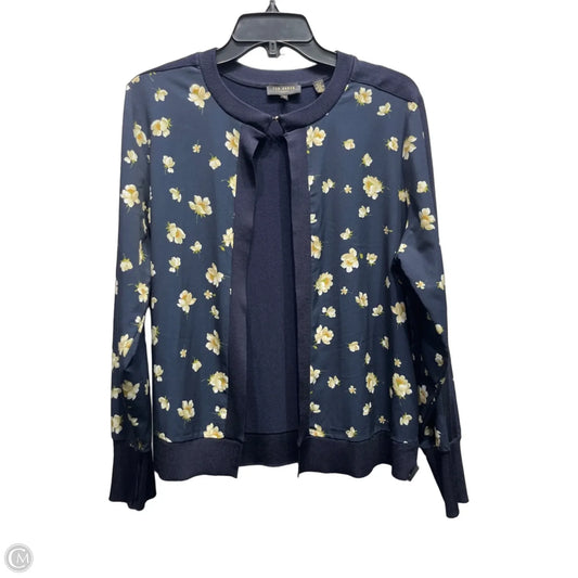 Sweater Cardigan By Ted Baker In Blue & Tan, Size: 1x