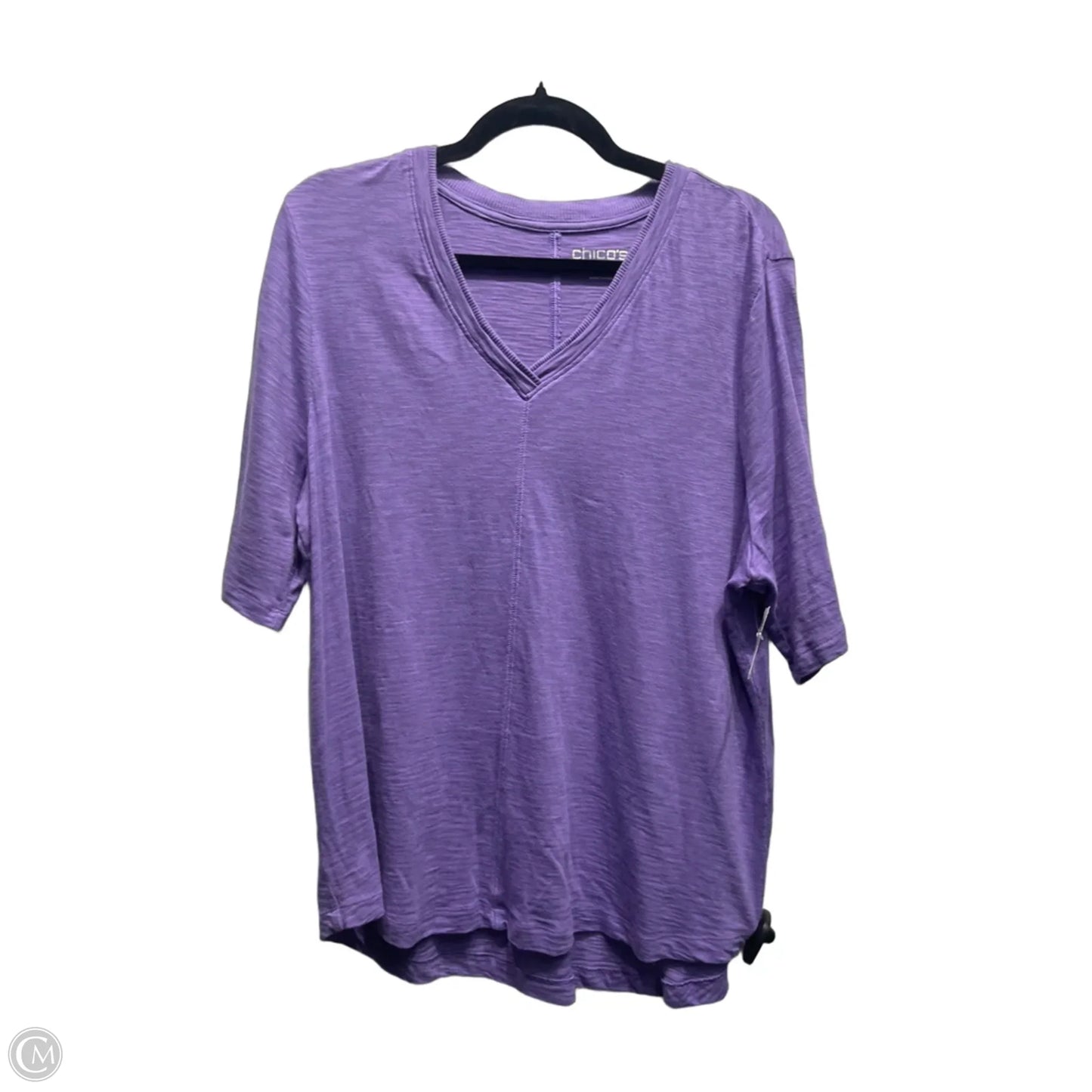 Top Short Sleeve By Chicos In Purple, Size: Xl