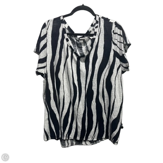 Top Short Sleeve By Rachel Zoe In Black & White, Size: 2x