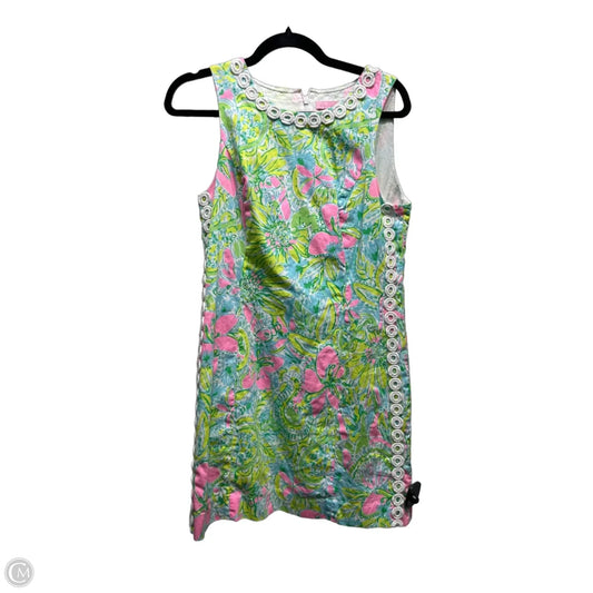 Dress Designer By Lilly Pulitzer In Green & Pink, Size: 8