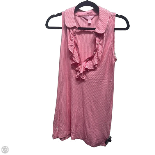 Top Sleeveless Designer By Lilly Pulitzer In Pink & White, Size: S