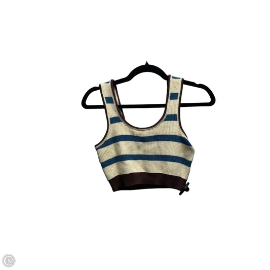 Top Sleeveless By Flat White In Blue & Cream, Size: Xs