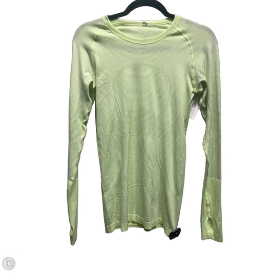 Athletic Top Long Sleeve Collar By Lululemon In Green, Size: 6
