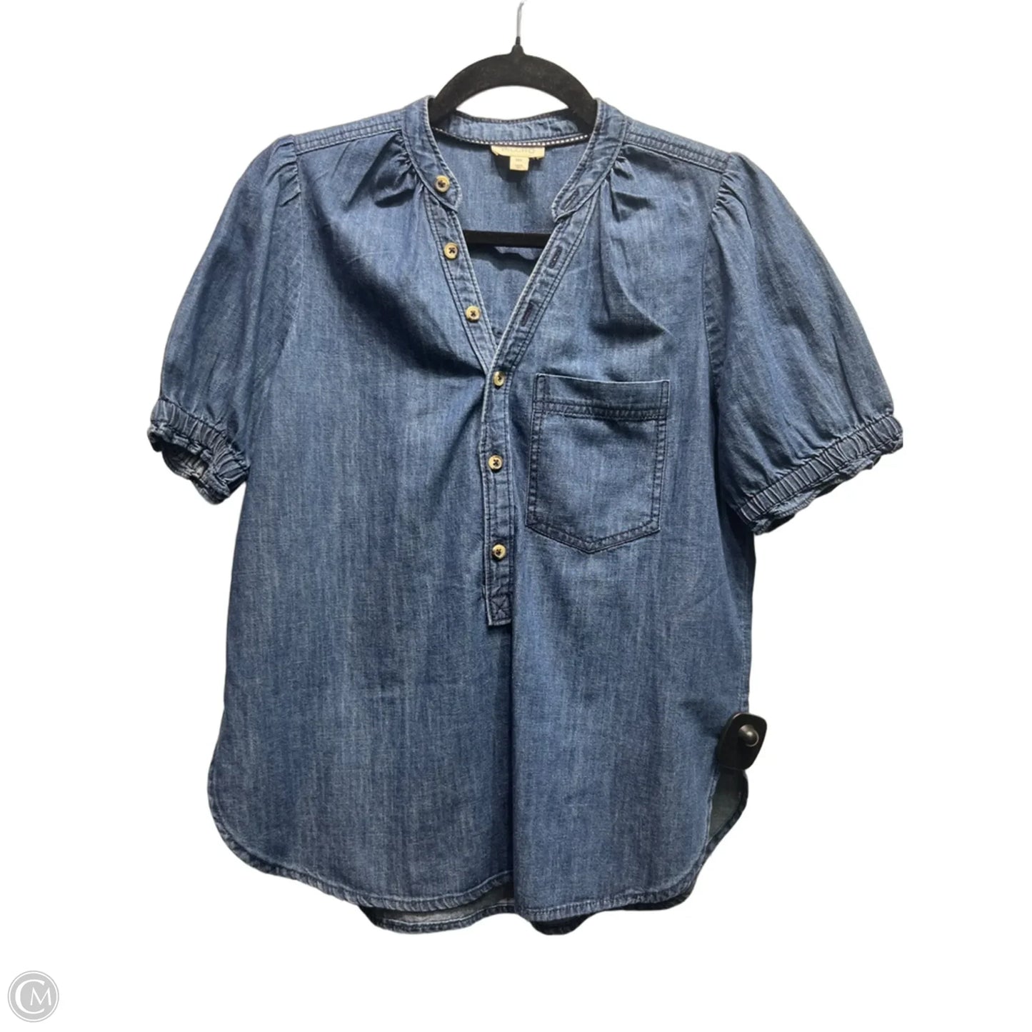 Top Short Sleeve By Pilcro In Blue Denim, Size: Xxs