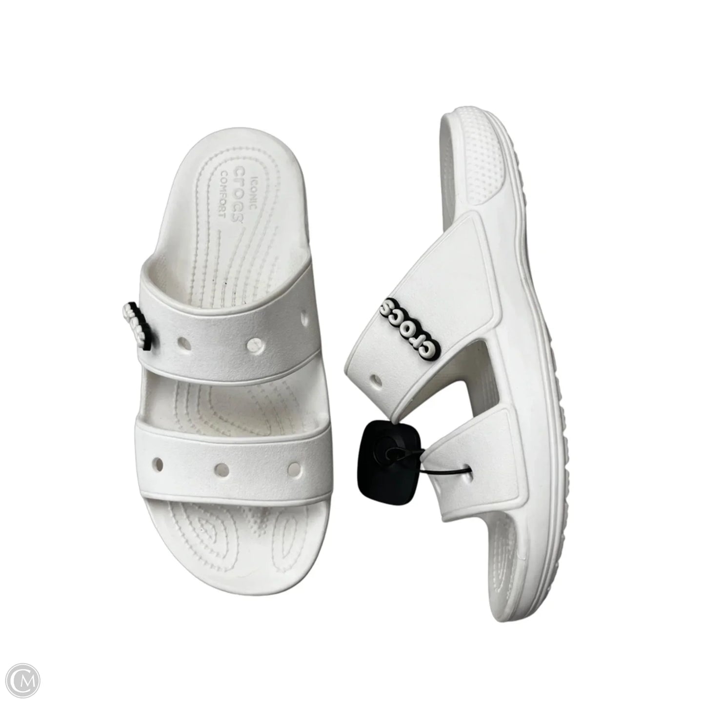 Sandals Flats By Crocs In White, Size: 10