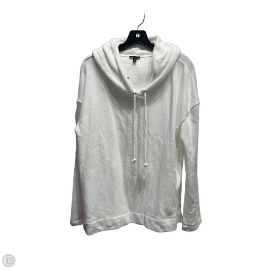 Sweatshirt Hoodie By Talbots In White, Size: L