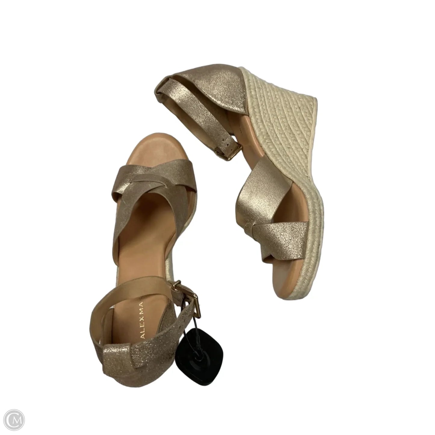 Shoes Heels Wedge By Alex Marie In Gold, Size: 9.5