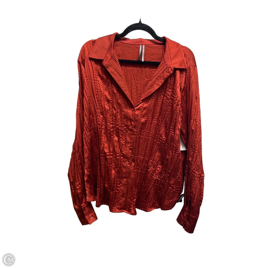 Blouse Long Sleeve By Anthropologie In Orange, Size: Xl