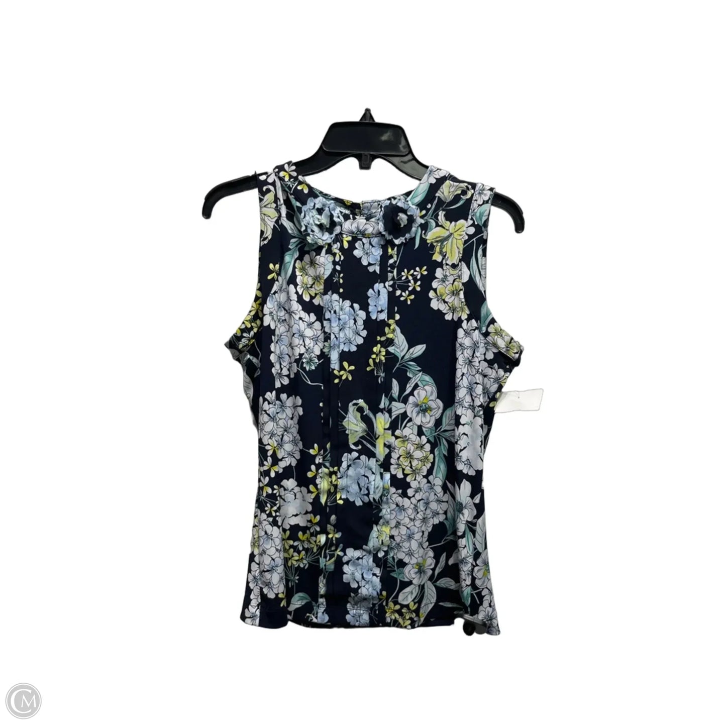 Top Sleeveless Designer By Karl Lagerfeld In Blue & Yellow, Size: S