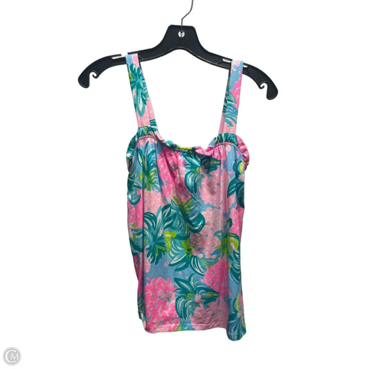 Top Sleeveless Designer By Lilly Pulitzer In Green & Pink, Size: Xs
