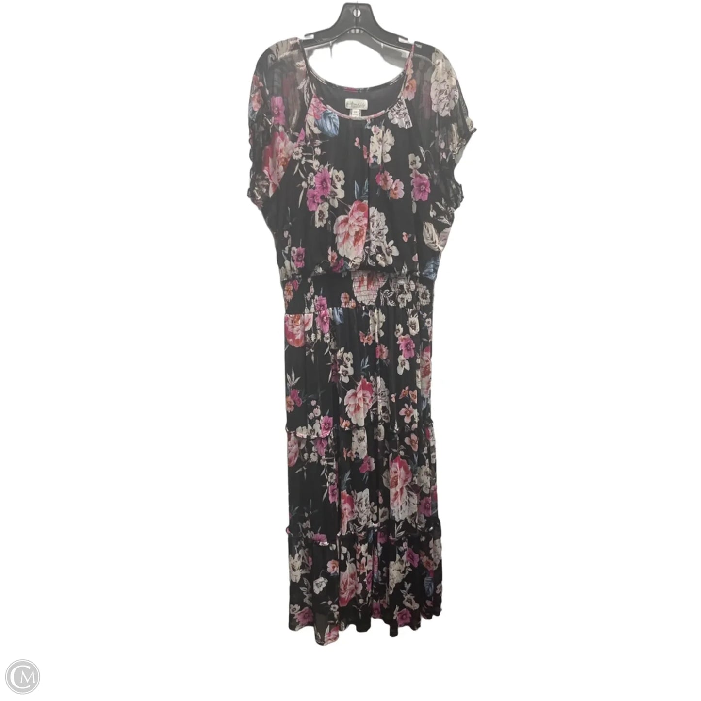 Dress Casual Maxi By Kate And Lily In Black & Pink, Size: 3x
