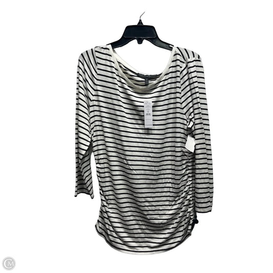 Top Long Sleeve By White House Black Market In Black & White, Size: Xl