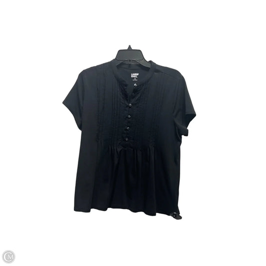 Top Short Sleeve By Lands End In Black, Size: M