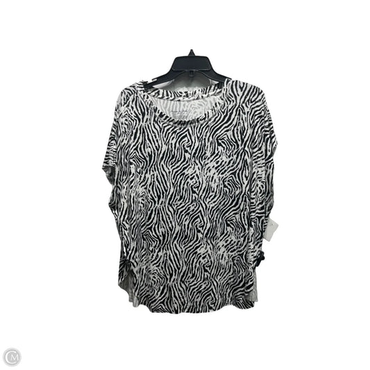 Top Short Sleeve By Anna & Ava In Black & White, Size: Osfm