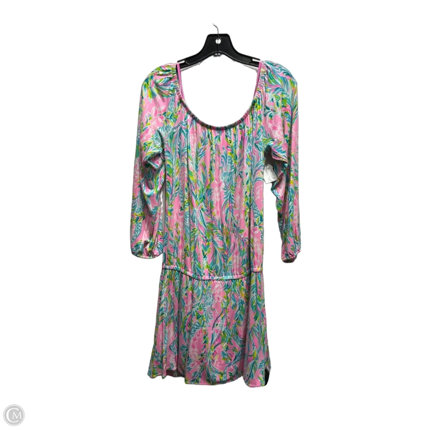 Romper Designer By Lilly Pulitzer In Green & Pink, Size: M